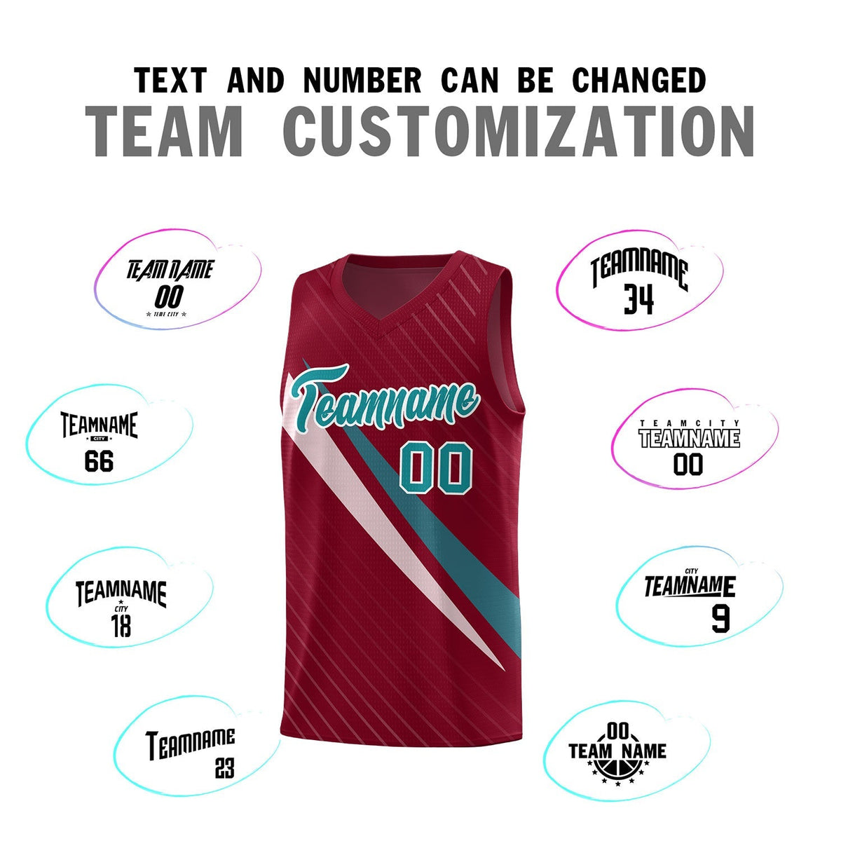 Custom Crimson Diagonal Pinstripe Pattern Color Block Sports Uniform Basketball Jersey|KXKSHOP
