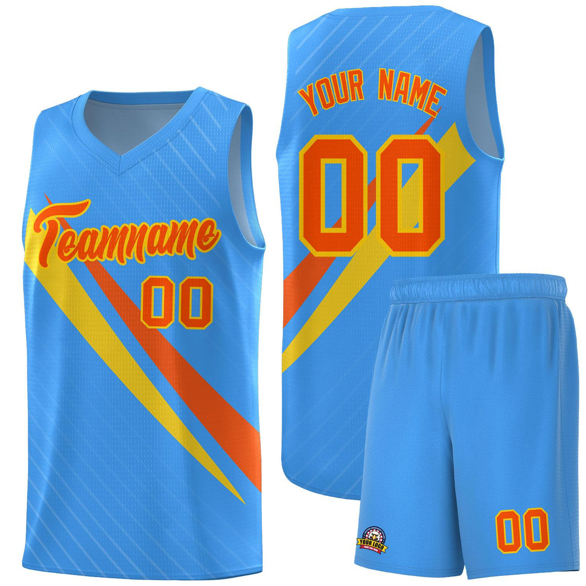 Custom Light Blue Diagonal Pinstripe Pattern Color Block Sports Uniform Basketball Jersey|KXKSHOP