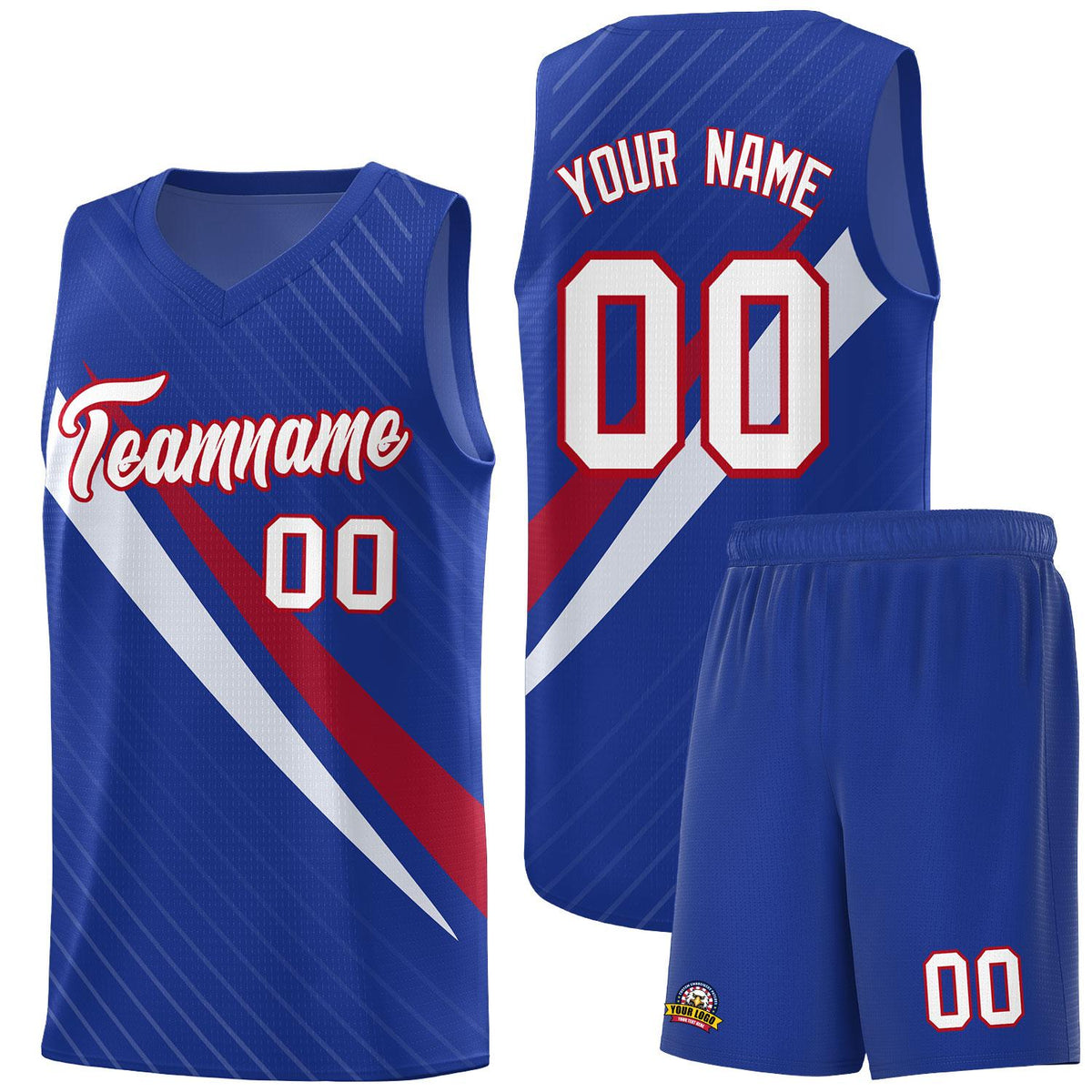 Custom Royal Diagonal Pinstripe Pattern Color Block Sports Uniform Basketball Jersey|KXKSHOP