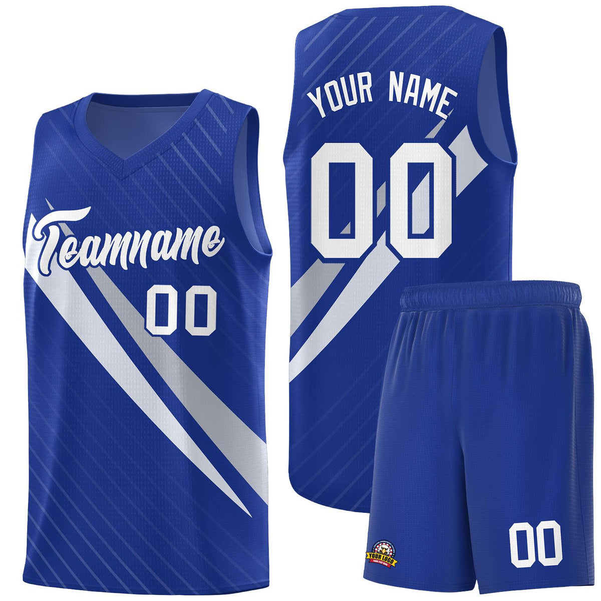 Custom Royal Diagonal Pinstripe Pattern Color Block Sports Uniform Basketball Jersey|KXKSHOP