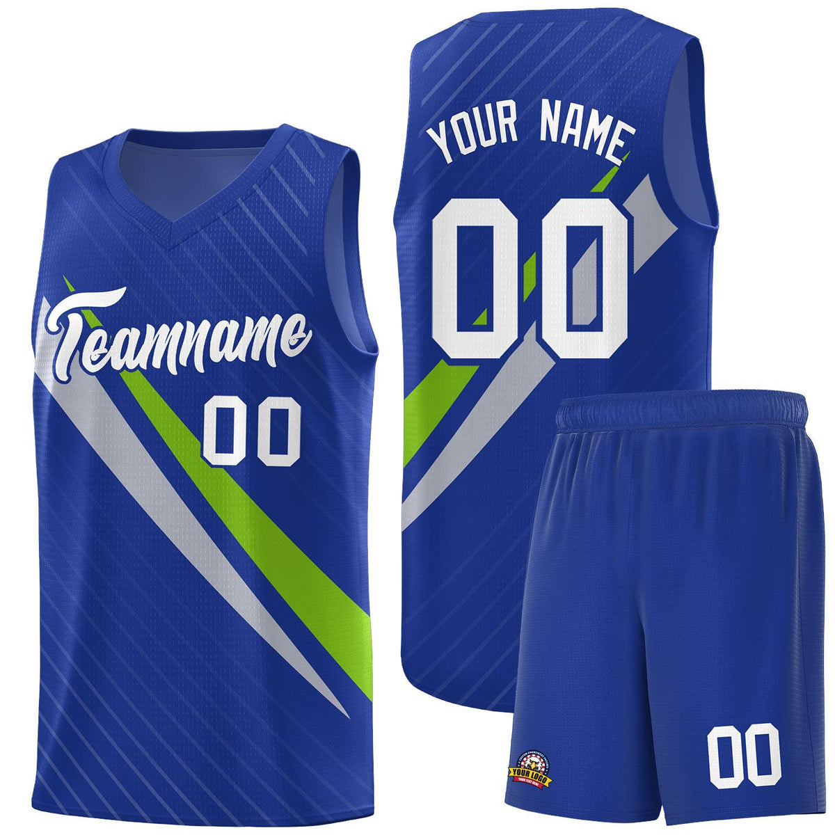 Custom Royal Diagonal Pinstripe Pattern Color Block Sports Uniform Basketball Jersey|KXKSHOP