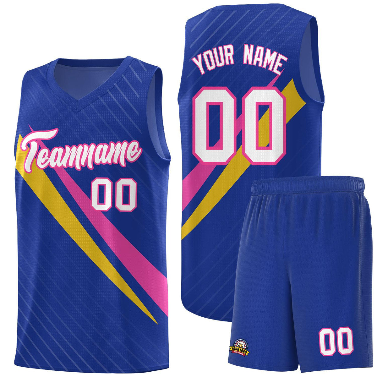 Custom Royal Diagonal Pinstripe Pattern Color Block Sports Uniform Basketball Jersey|KXKSHOP