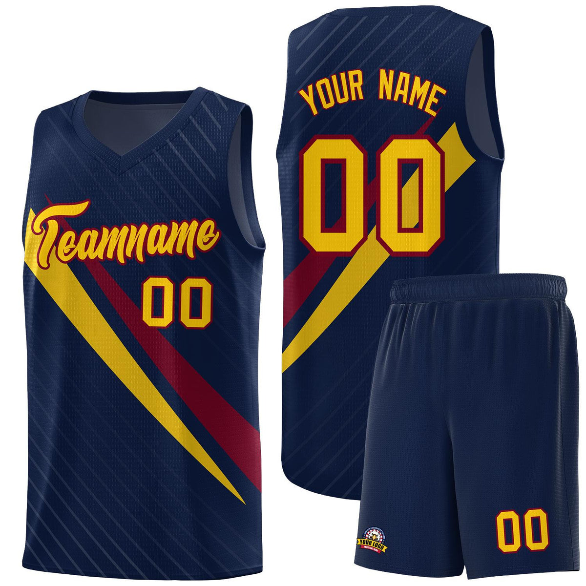 Custom Navy Diagonal Pinstripe Pattern Color Block Sports Uniform Basketball Jersey|KXKSHOP