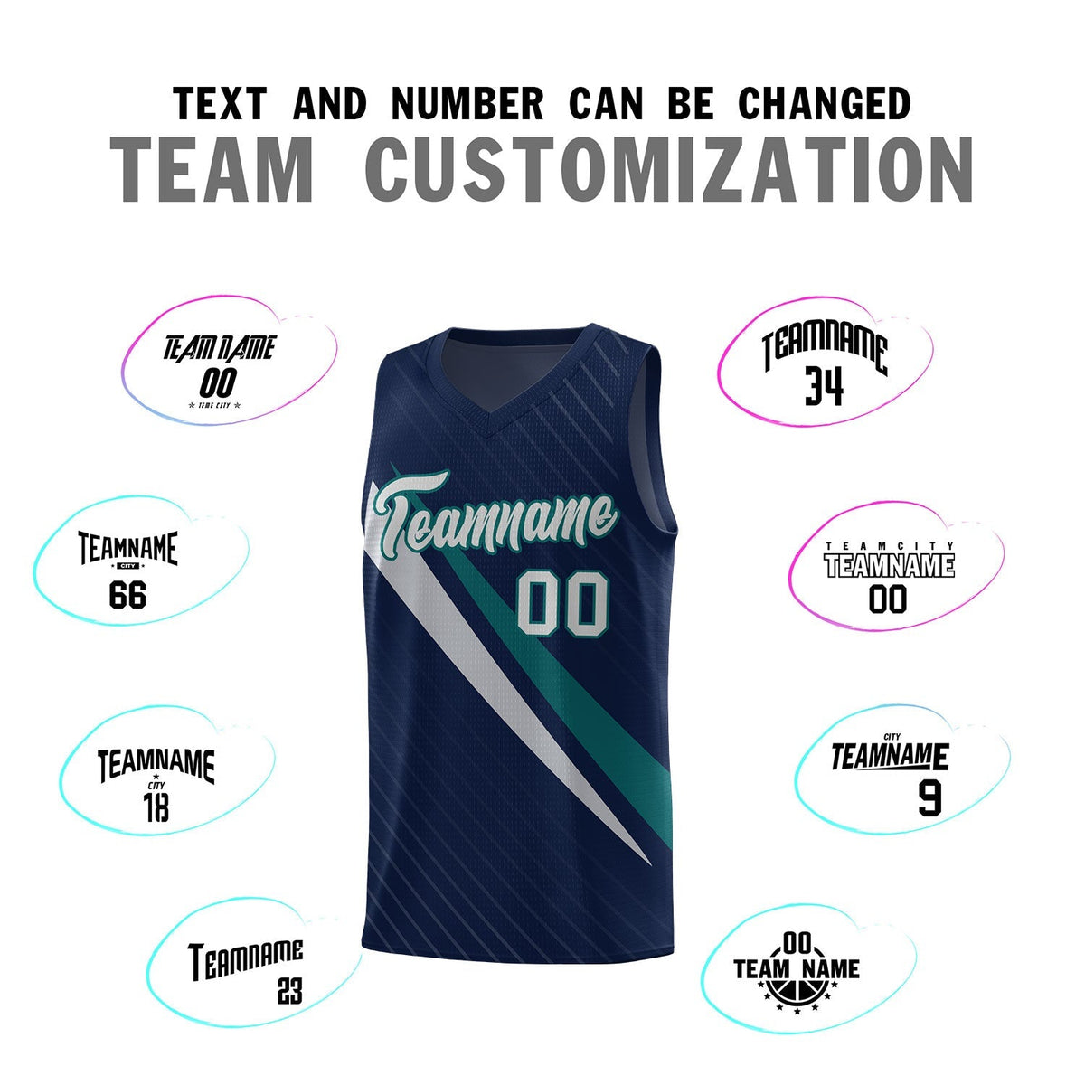 Custom Navy Diagonal Pinstripe Pattern Color Block Sports Uniform Basketball Jersey|KXKSHOP