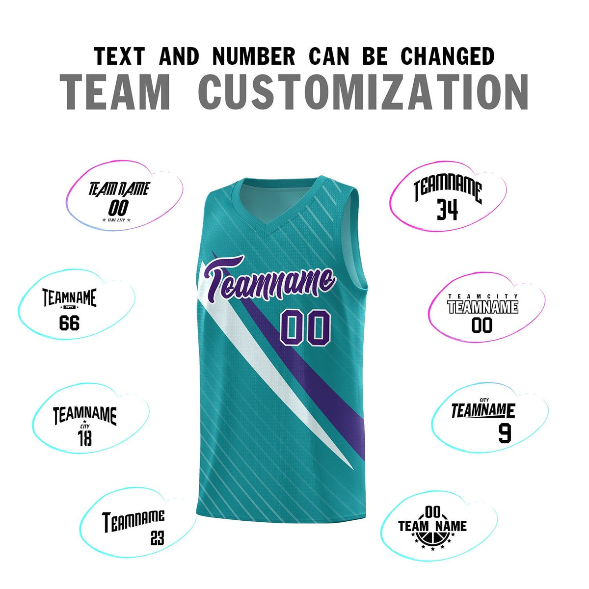 Custom Aqua Diagonal Pinstripe Pattern Color Block Sports Uniform Basketball Jersey|KXKSHOP