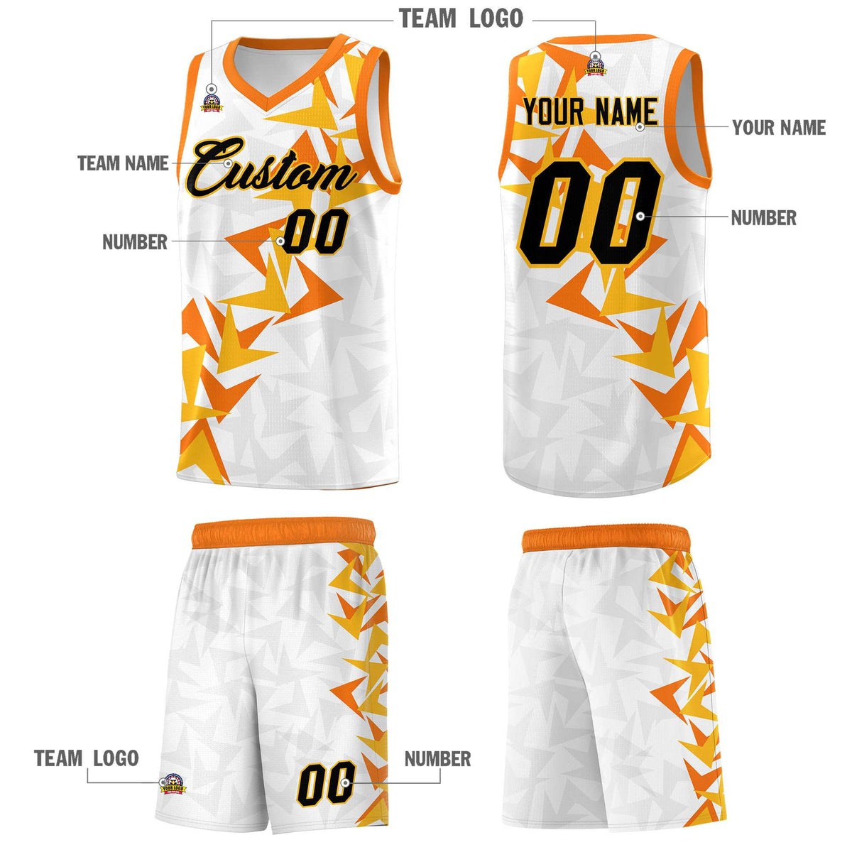 Custom White Boomerang Pattern Kits Basketball Jersey|KXKSHOP