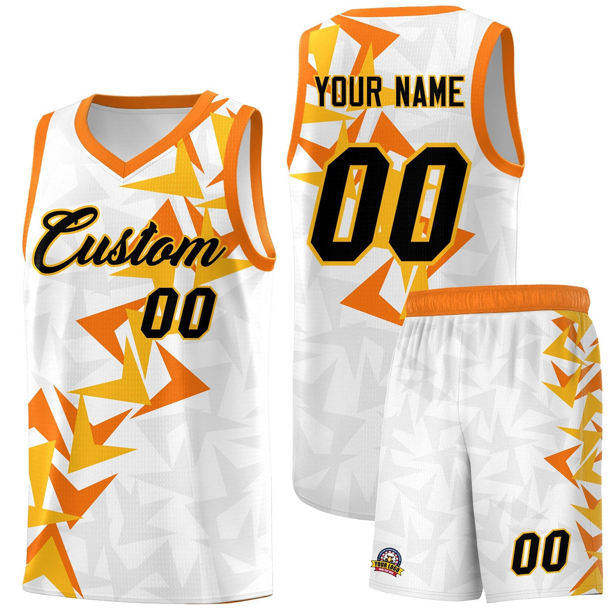 Custom White Boomerang Pattern Kits Basketball Jersey|KXKSHOP