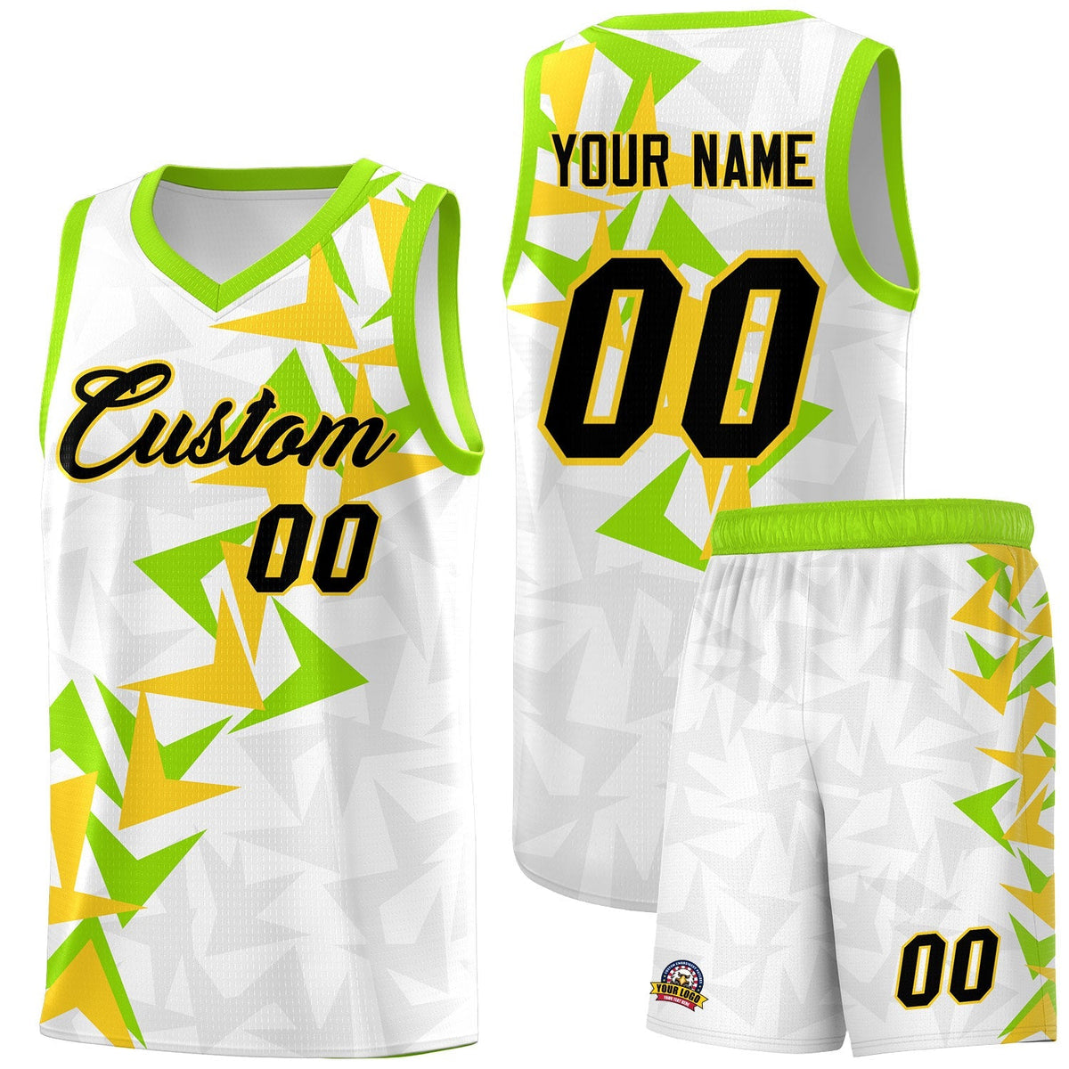 Custom White Boomerang Pattern Kits Basketball Jersey|KXKSHOP