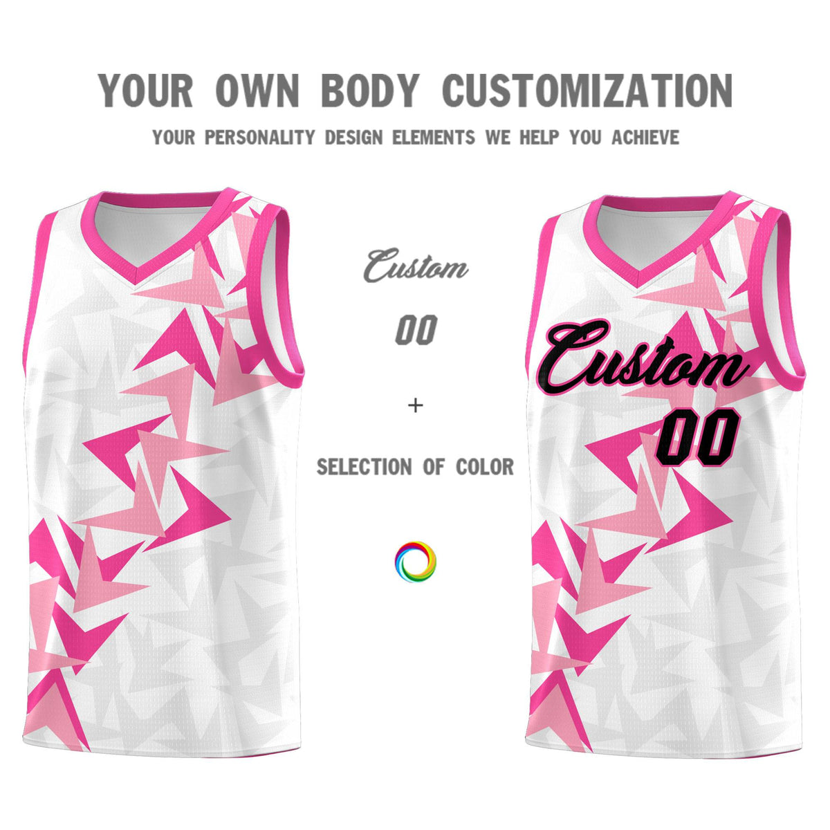 Custom White Boomerang Pattern Kits Basketball Jersey|KXKSHOP