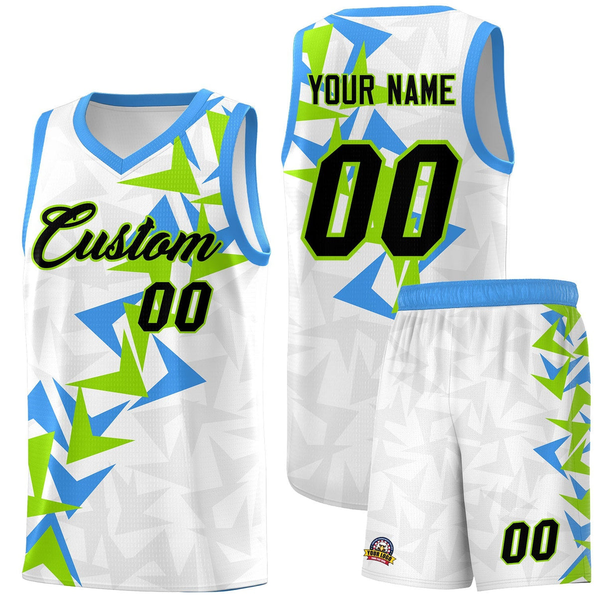 Custom White Boomerang Pattern Kits Basketball Jersey|KXKSHOP