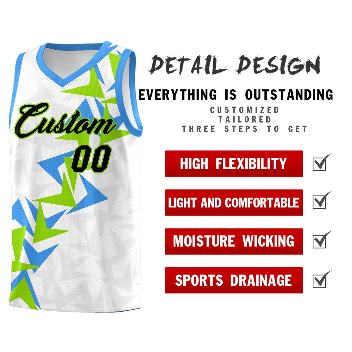 Custom White Boomerang Pattern Kits Basketball Jersey|KXKSHOP