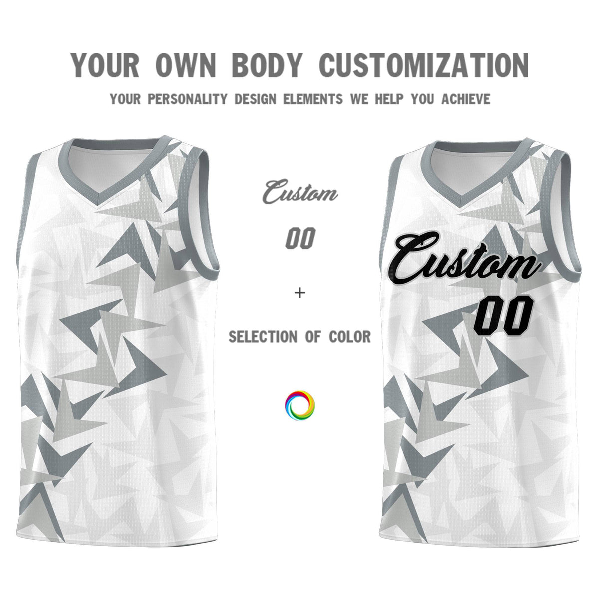 Custom White Boomerang Pattern Kits Basketball Jersey|KXKSHOP