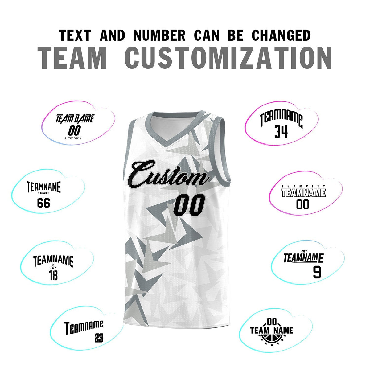 Custom White Boomerang Pattern Kits Basketball Jersey|KXKSHOP