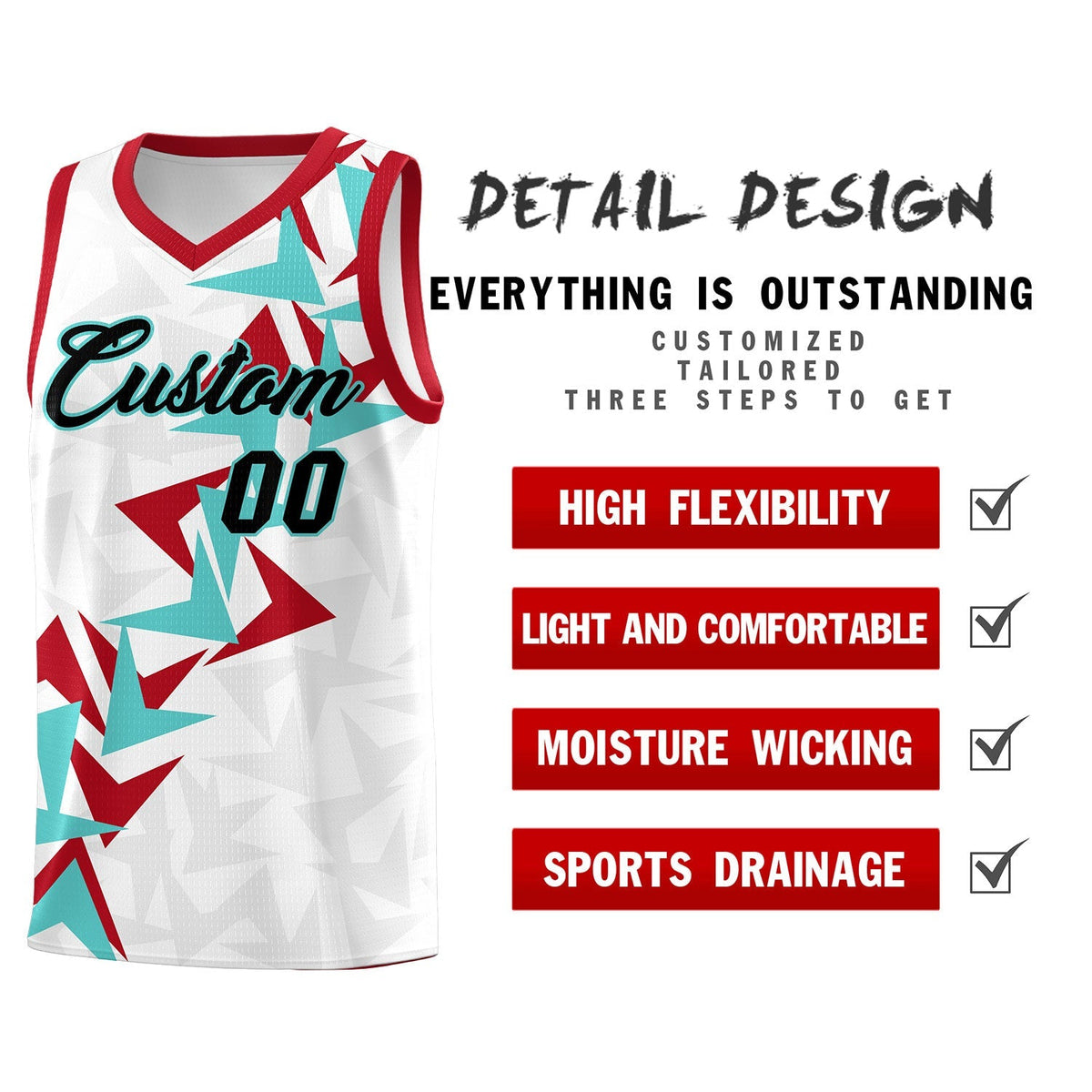 Custom White Boomerang Pattern Kits Basketball Jersey|KXKSHOP