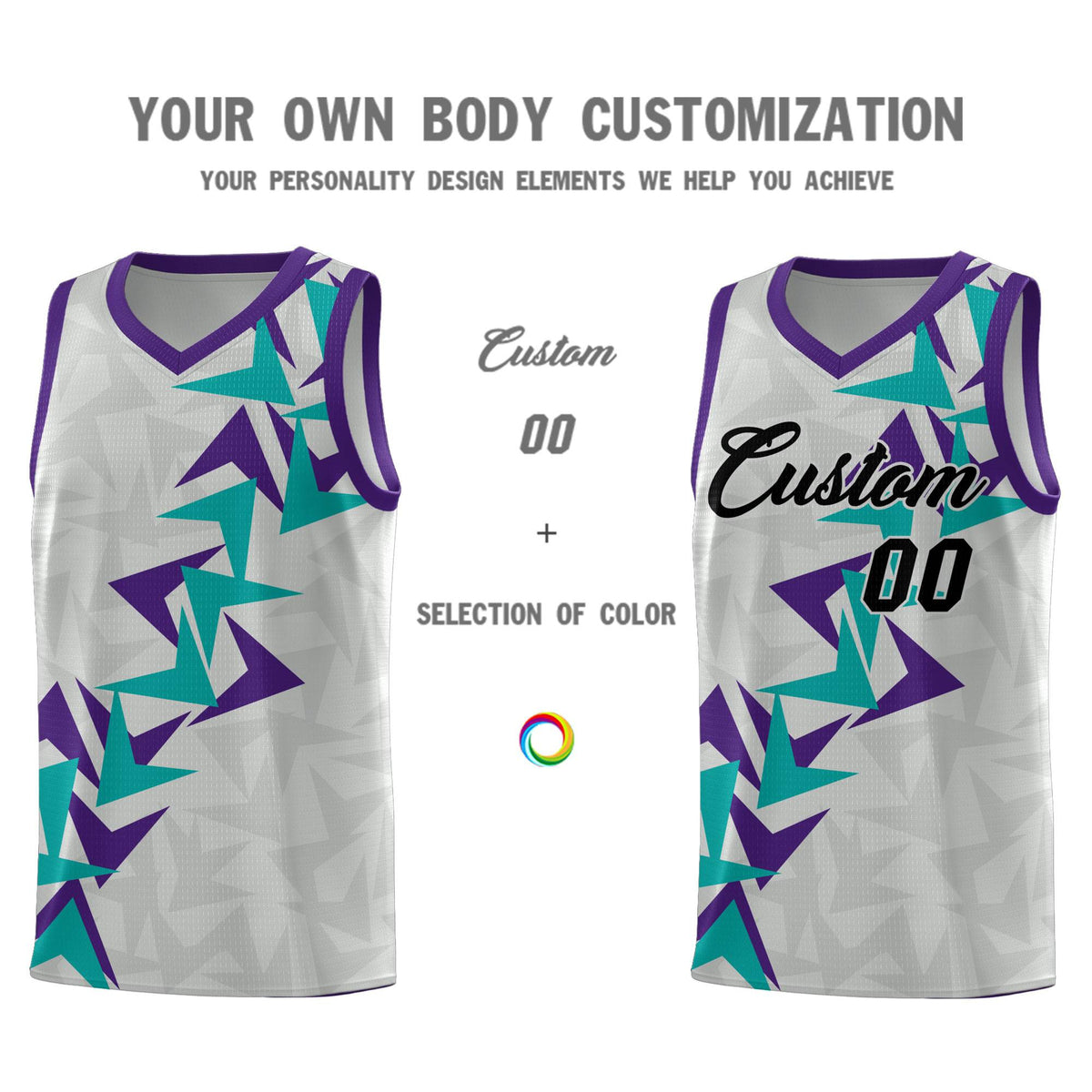 Custom Gray Boomerang Pattern Kits Basketball Jersey|KXKSHOP