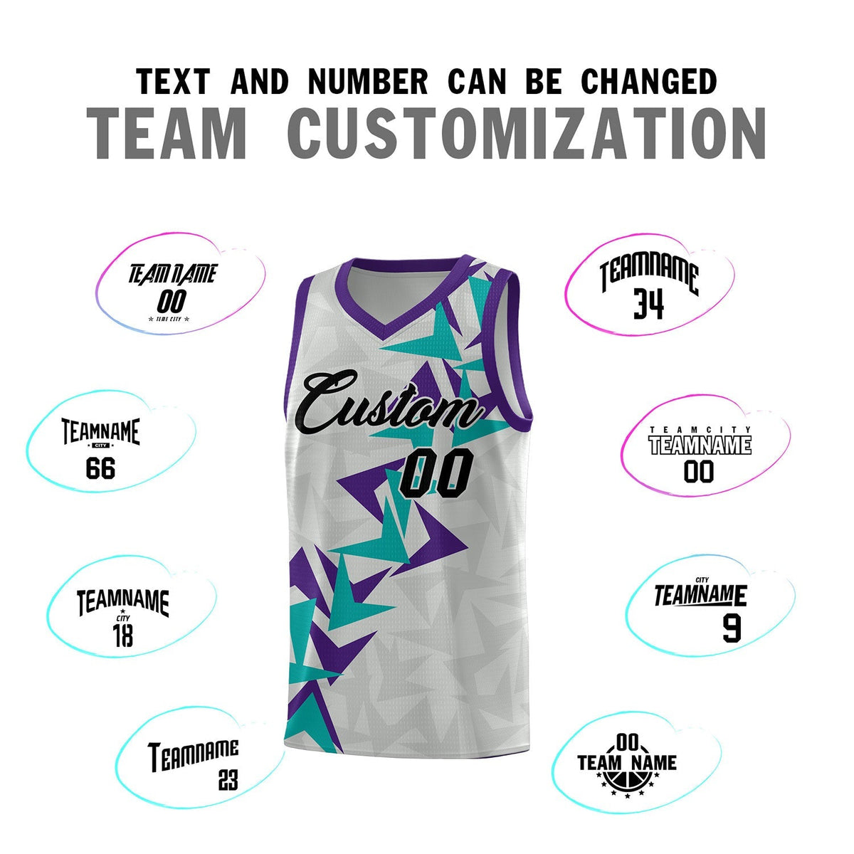 Custom Gray Boomerang Pattern Kits Basketball Jersey|KXKSHOP