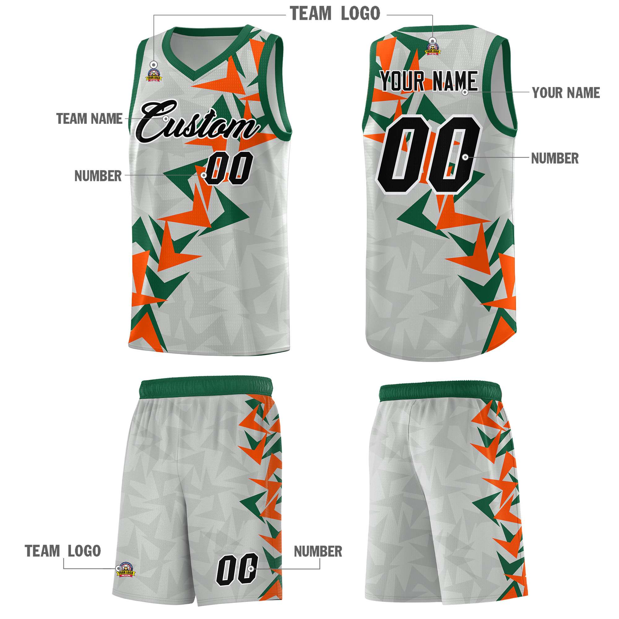 Custom Gray Boomerang Pattern Kits Basketball Jersey|KXKSHOP
