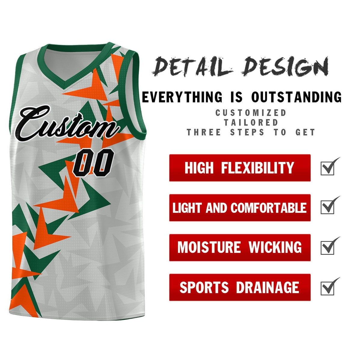 Custom Gray Boomerang Pattern Kits Basketball Jersey|KXKSHOP
