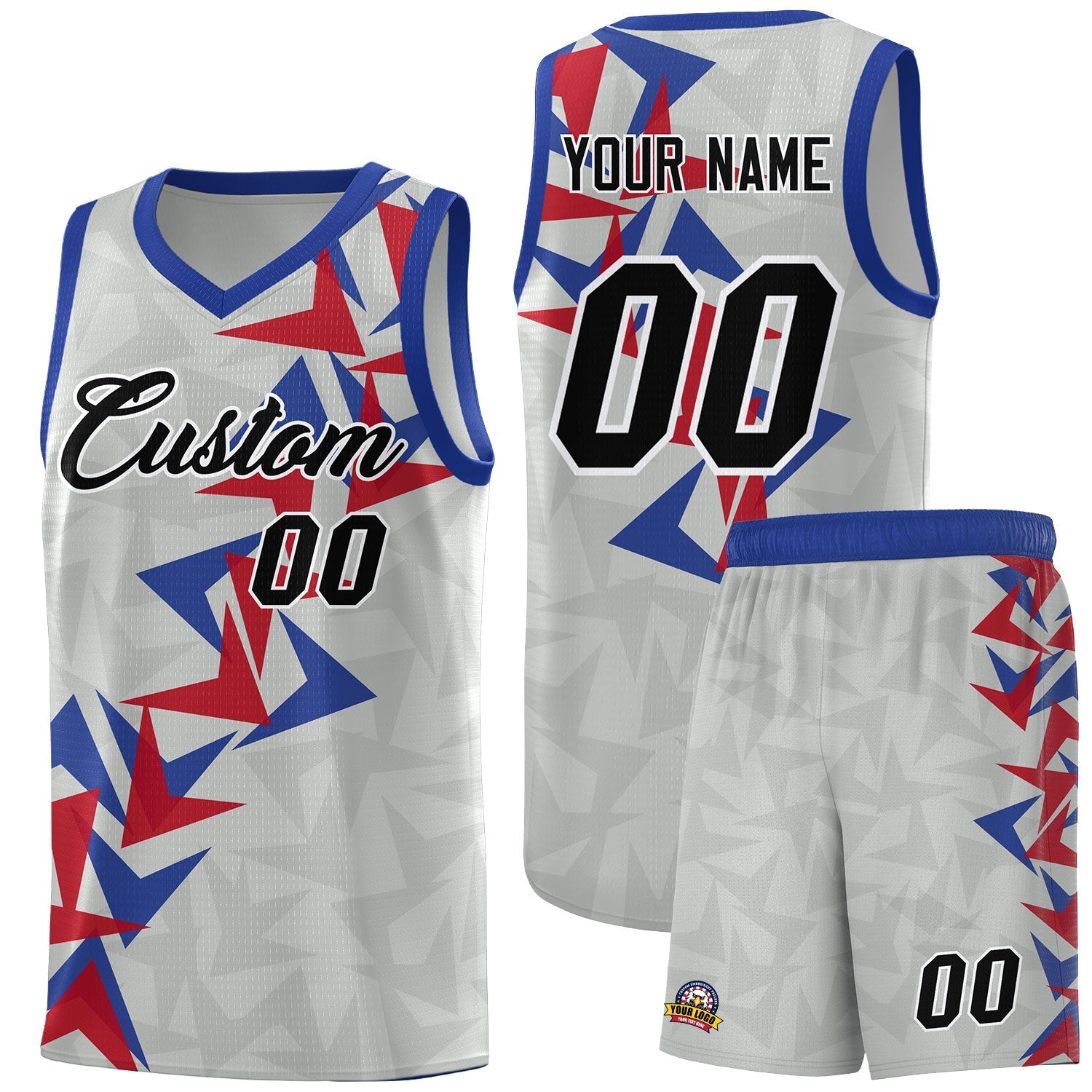 Custom Gray Boomerang Pattern Kits Basketball Jersey|KXKSHOP