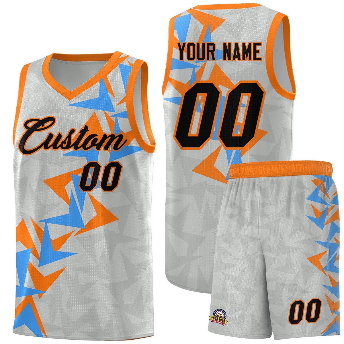 Custom Gray Boomerang Pattern Kits Basketball Jersey|KXKSHOP