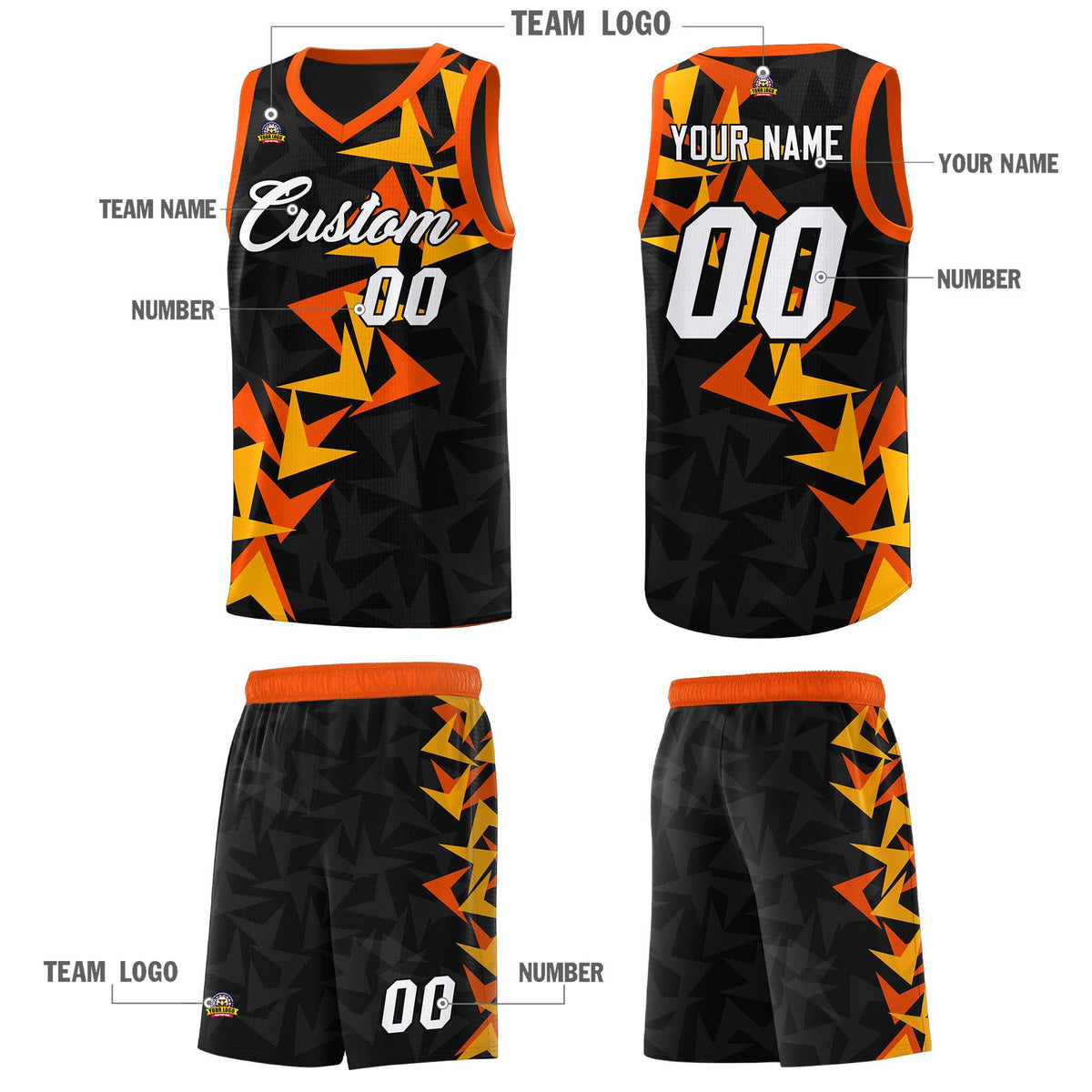 Custom Black Boomerang Pattern Kits Basketball Jersey|KXKSHOP