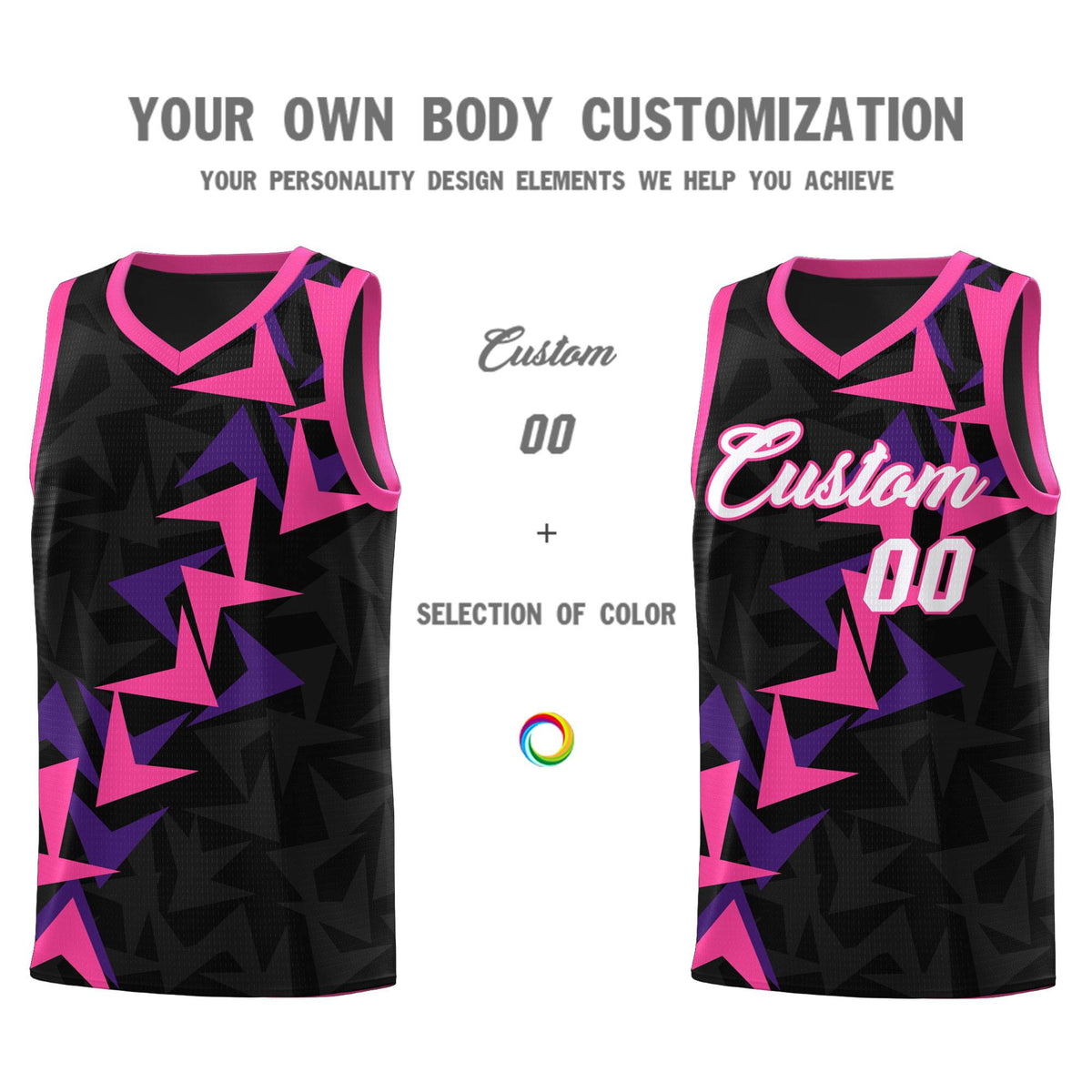 Custom Black Boomerang Pattern Kits Basketball Jersey|KXKSHOP