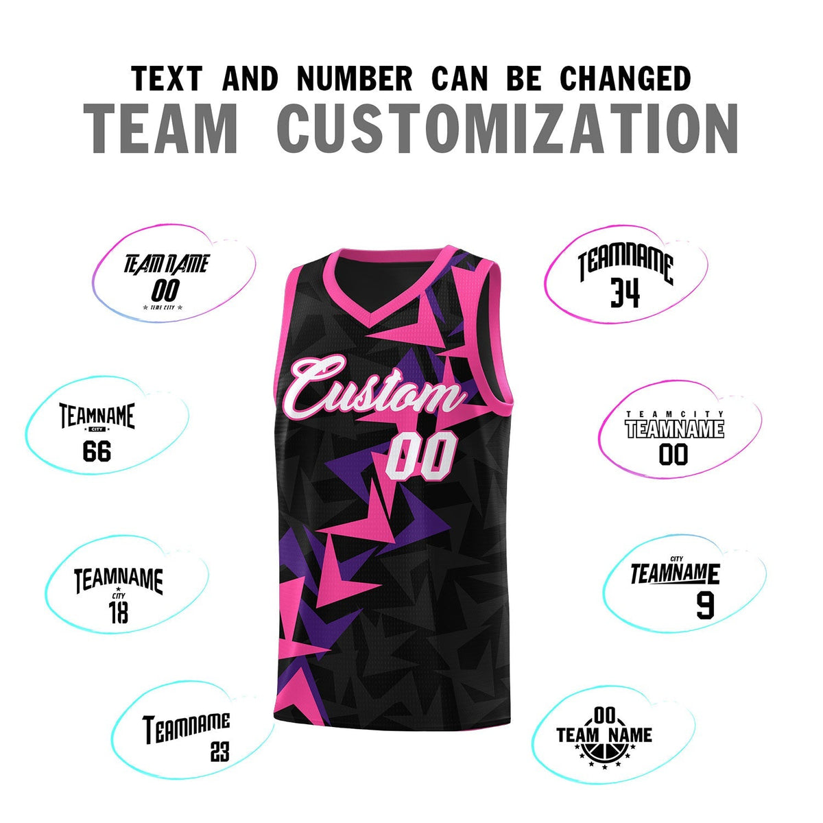 Custom Black Boomerang Pattern Kits Basketball Jersey|KXKSHOP