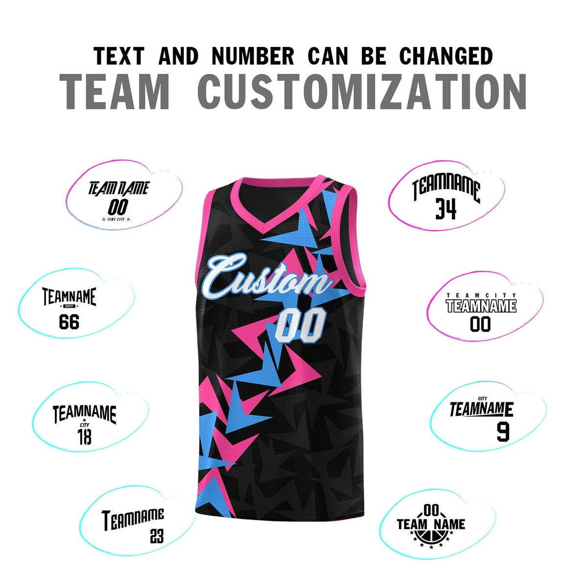 Custom Black Boomerang Pattern Kits Basketball Jersey|KXKSHOP