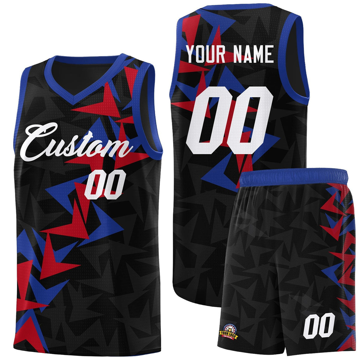 Custom Black Boomerang Pattern Kits Basketball Jersey|KXKSHOP