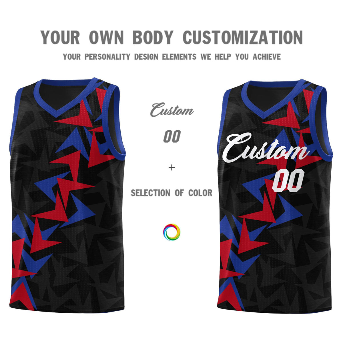 Custom Black Boomerang Pattern Kits Basketball Jersey|KXKSHOP