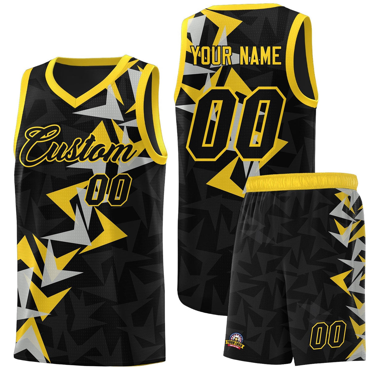 Custom Black Boomerang Pattern Kits Basketball Jersey|KXKSHOP