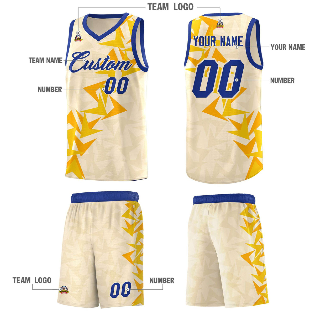 Custom Cream Boomerang Pattern Kits Basketball Jersey|KXKSHOP