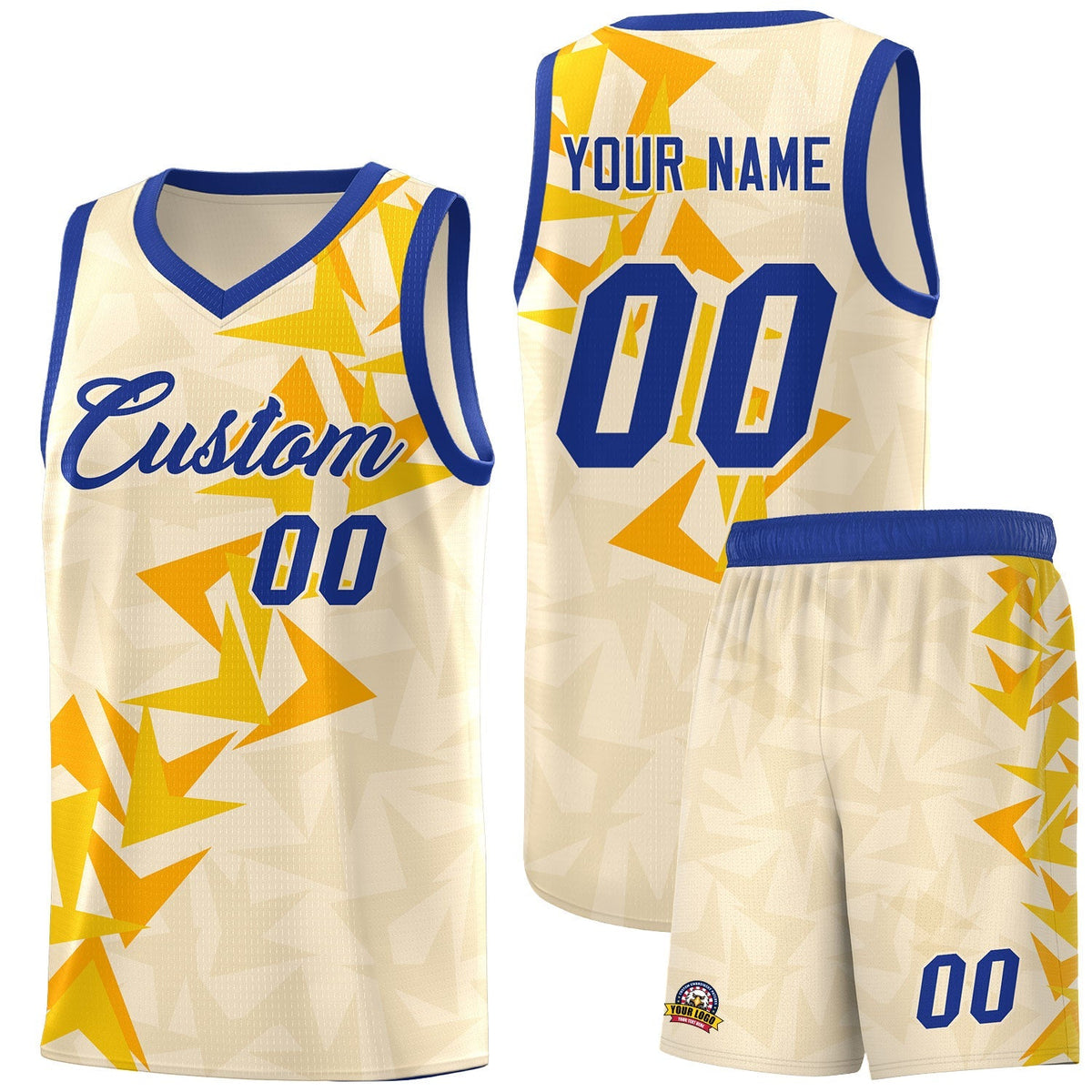 Custom Cream Boomerang Pattern Kits Basketball Jersey|KXKSHOP