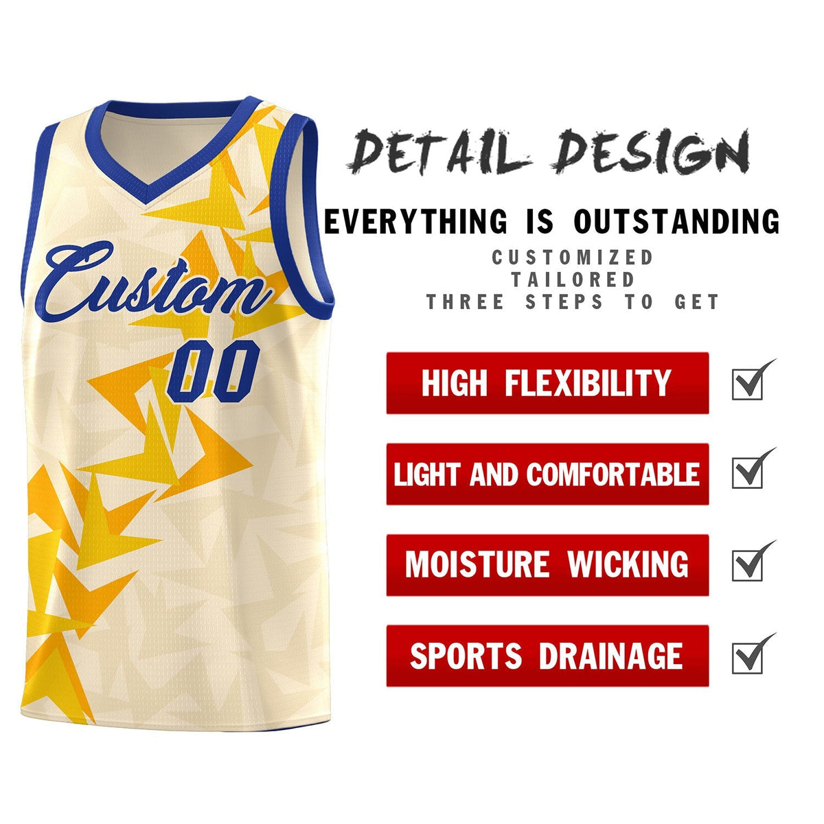 Custom Cream Boomerang Pattern Kits Basketball Jersey|KXKSHOP