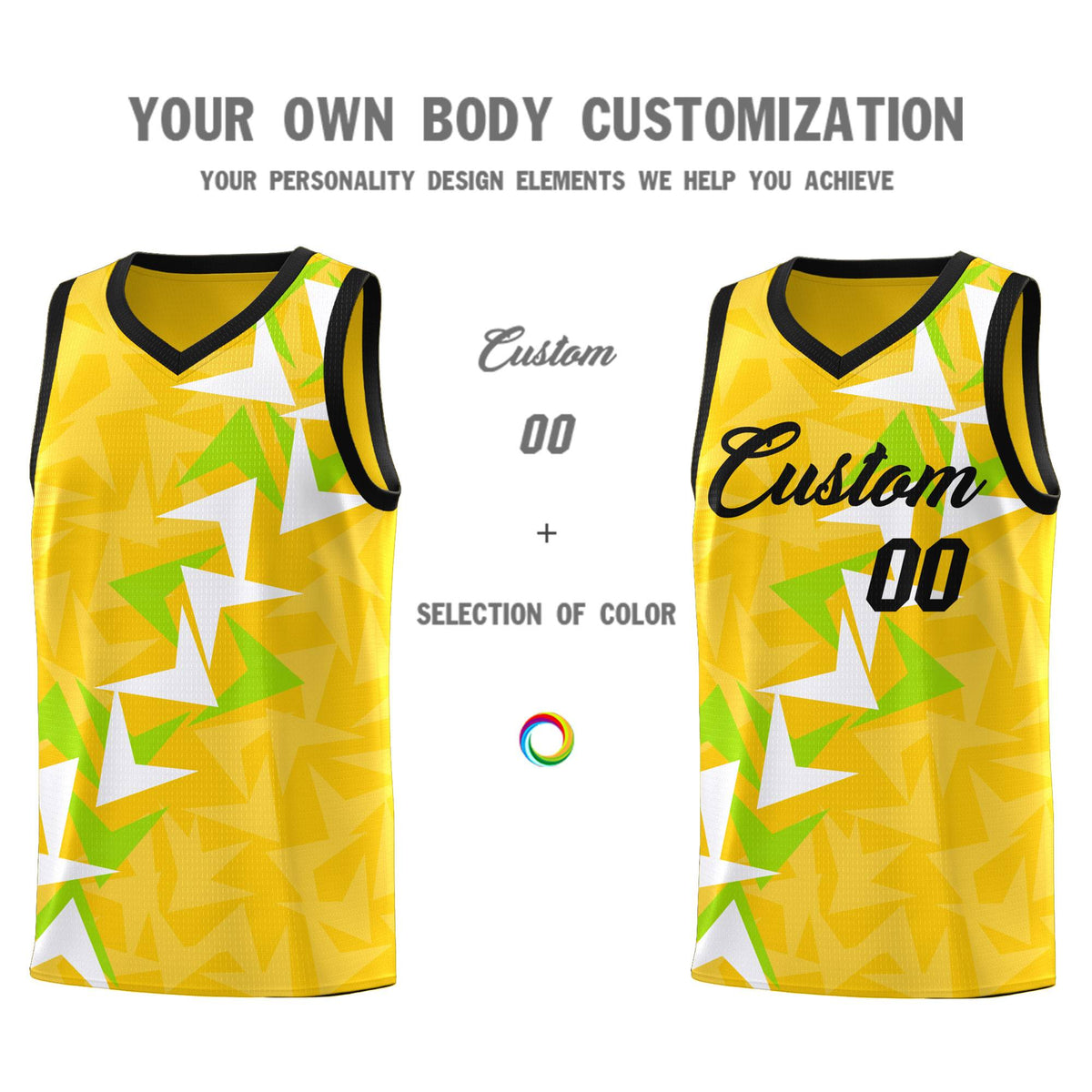 Custom Gold Boomerang Pattern Kits Basketball Jersey|KXKSHOP