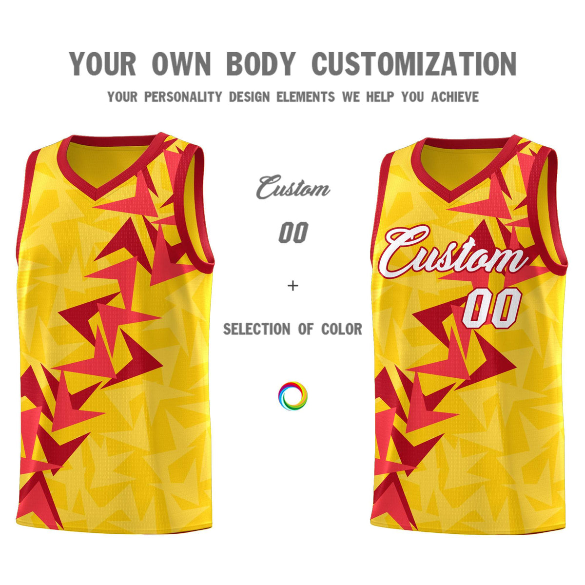 Custom Gold Boomerang Pattern Kits Basketball Jersey|KXKSHOP