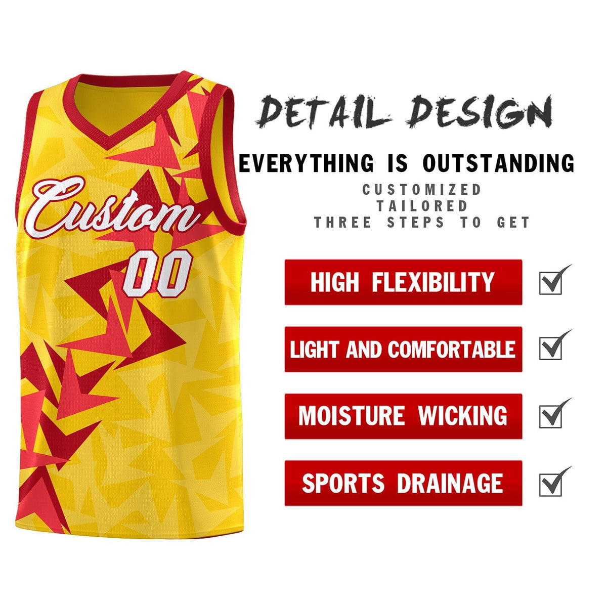 Custom Gold Boomerang Pattern Kits Basketball Jersey|KXKSHOP