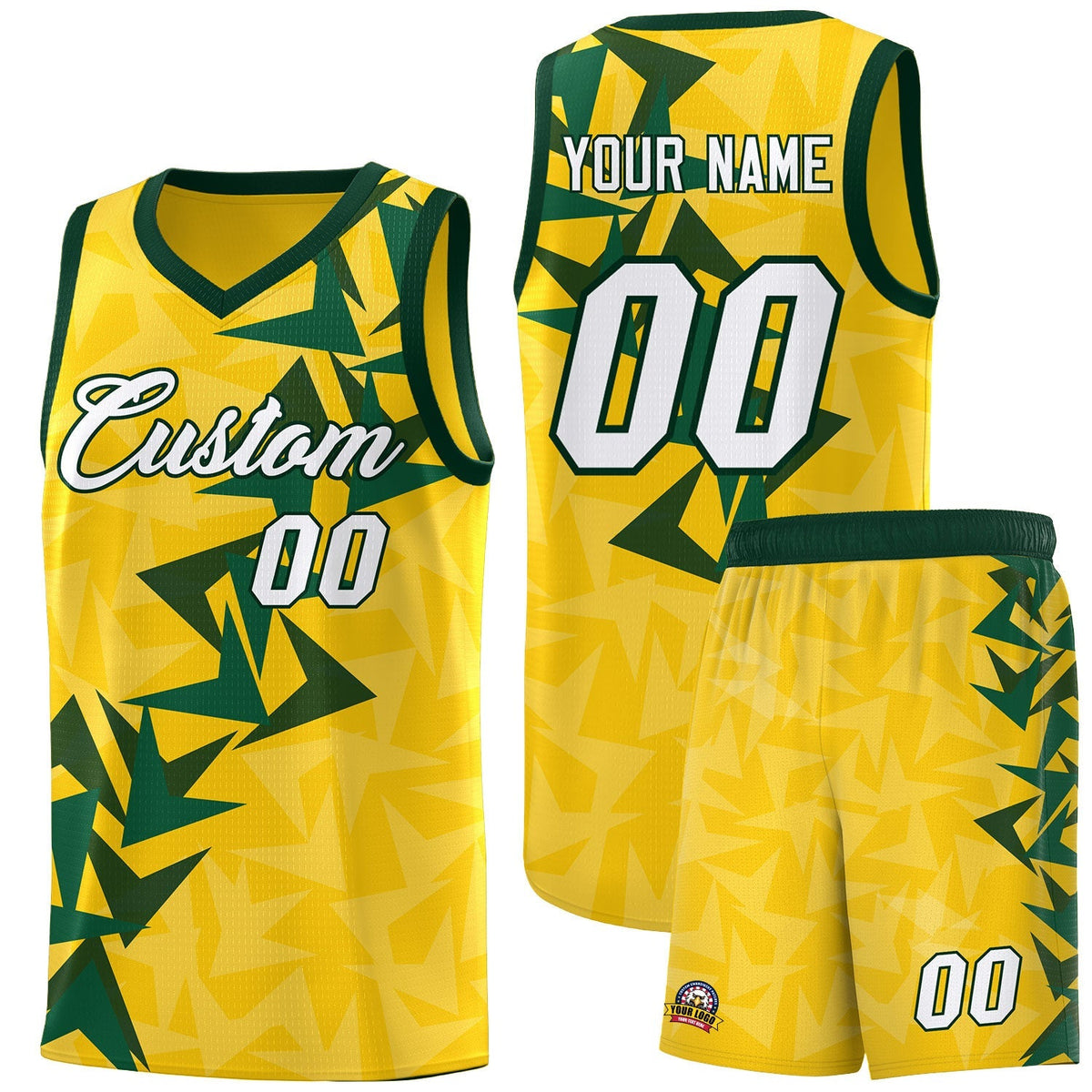 Custom Gold Boomerang Pattern Kits Basketball Jersey|KXKSHOP