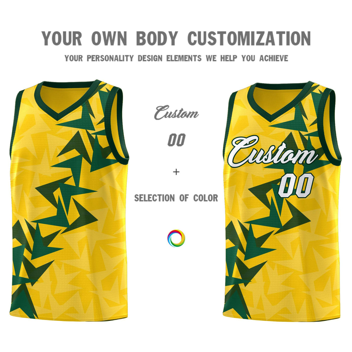 Custom Gold Boomerang Pattern Kits Basketball Jersey|KXKSHOP