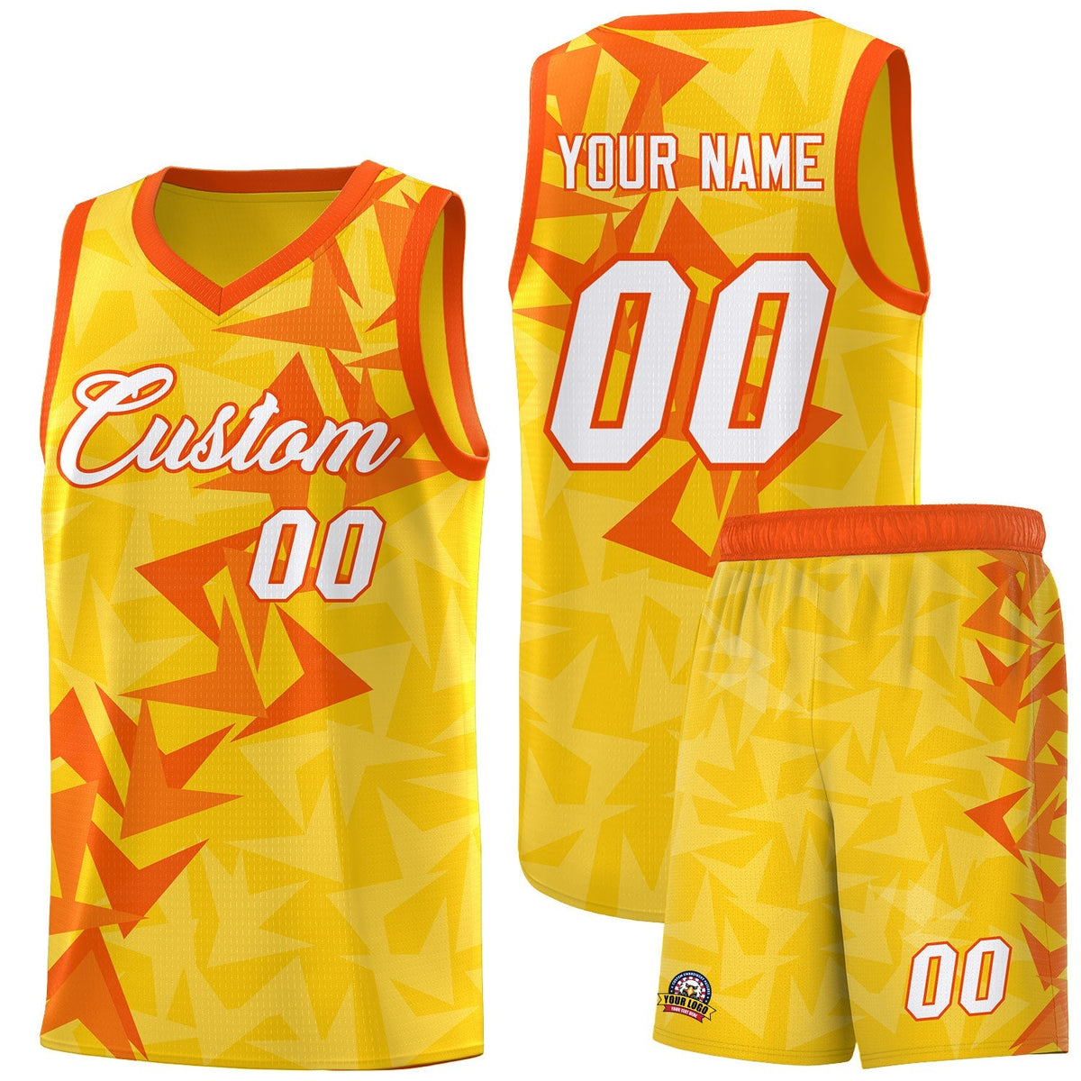 Custom Gold Boomerang Pattern Kits Basketball Jersey|KXKSHOP