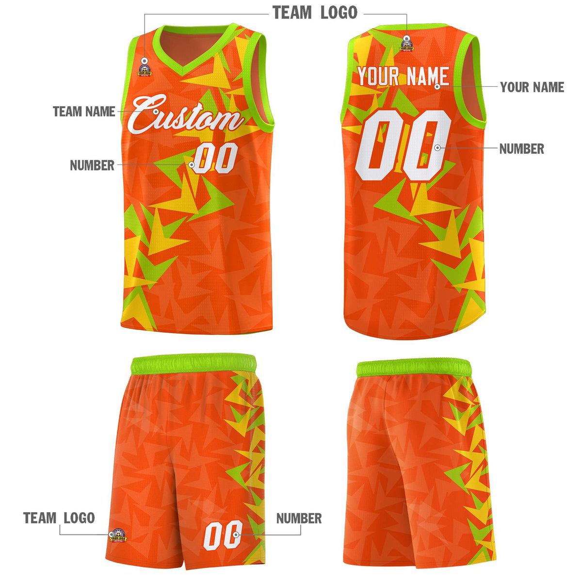 Custom Orange Boomerang Pattern Kits Basketball Jersey|KXKSHOP