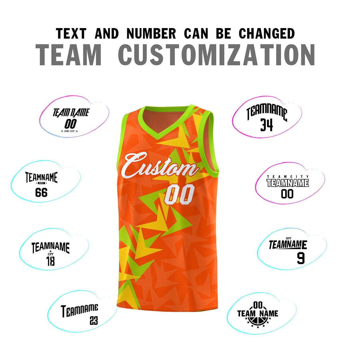 Custom Orange Boomerang Pattern Kits Basketball Jersey|KXKSHOP