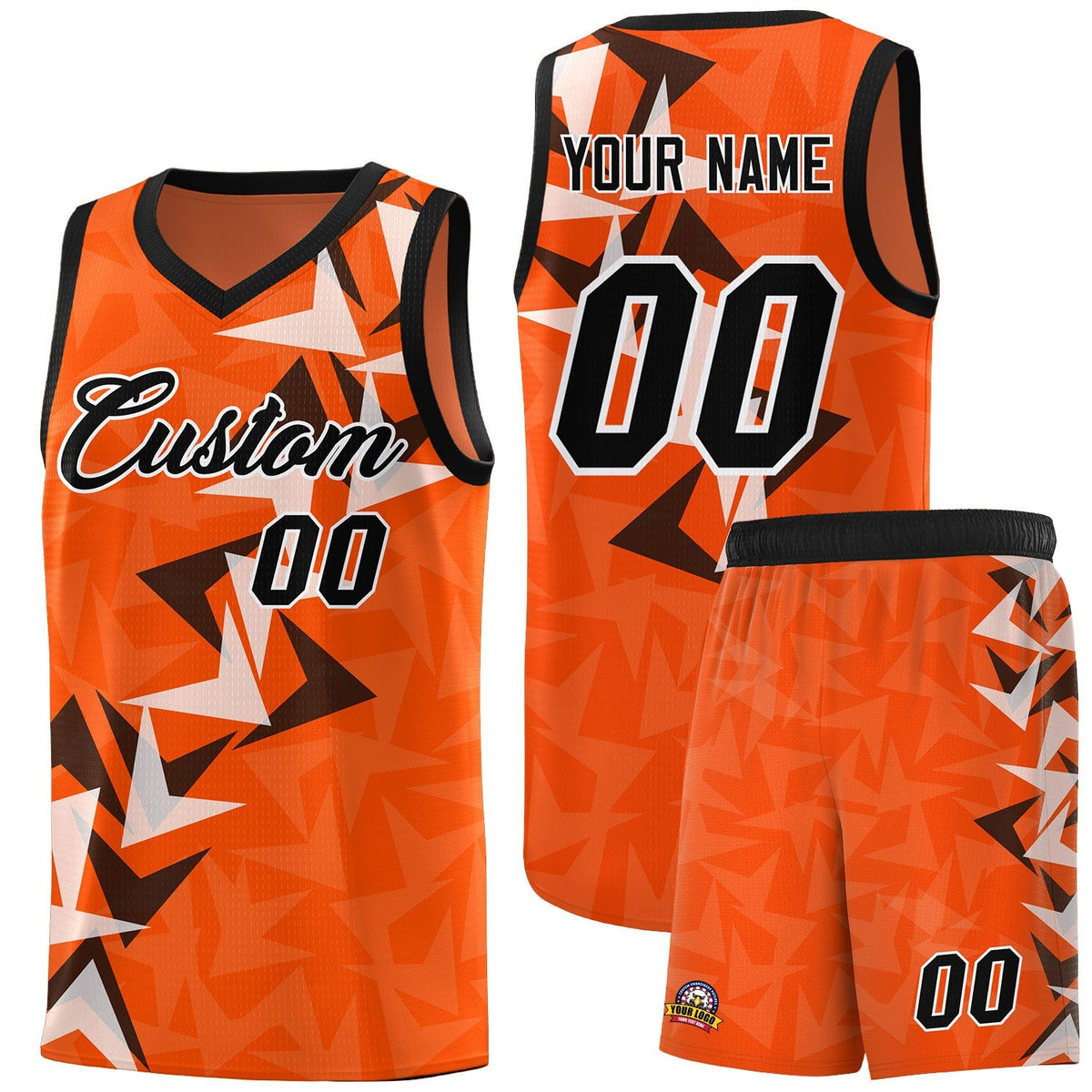 Custom Orange Boomerang Pattern Kits Basketball Jersey|KXKSHOP