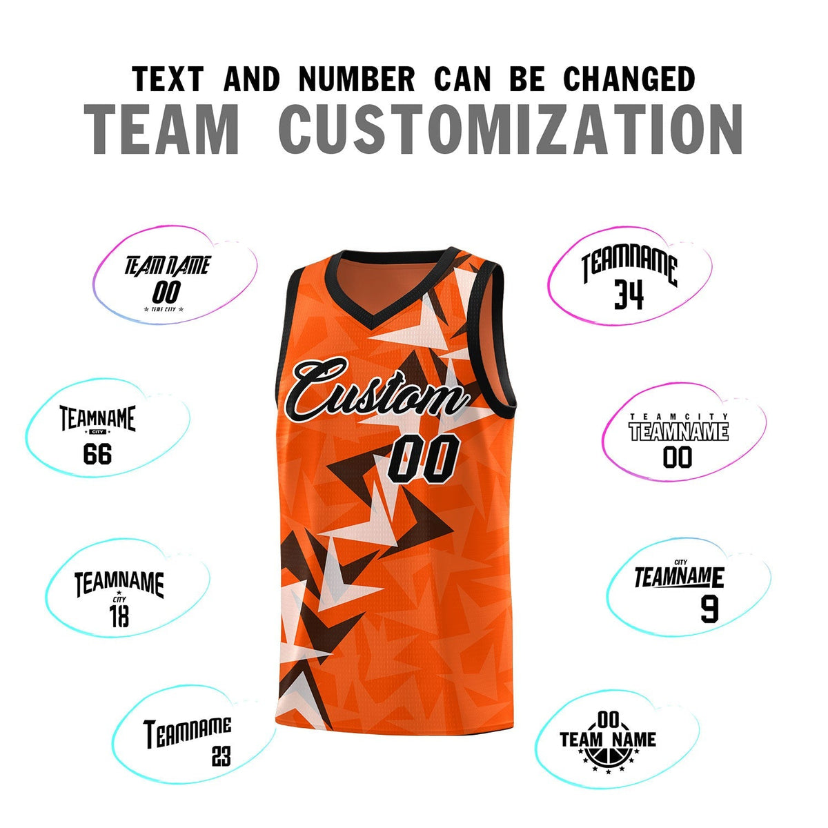 Custom Orange Boomerang Pattern Kits Basketball Jersey|KXKSHOP