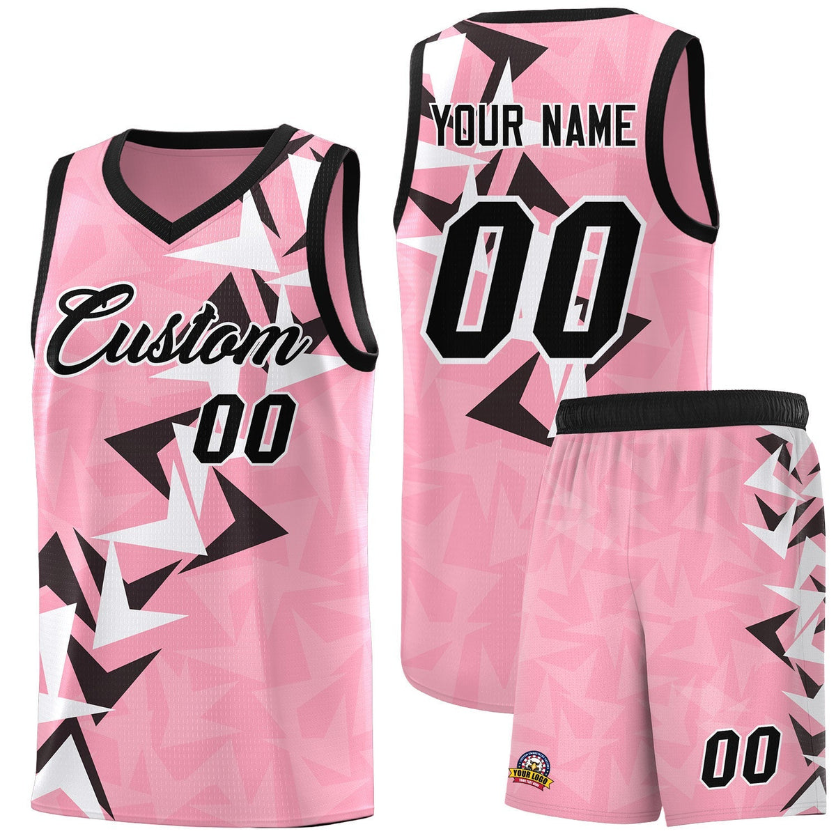 Custom Light Pink Boomerang Pattern Kits Basketball Jersey|KXKSHOP