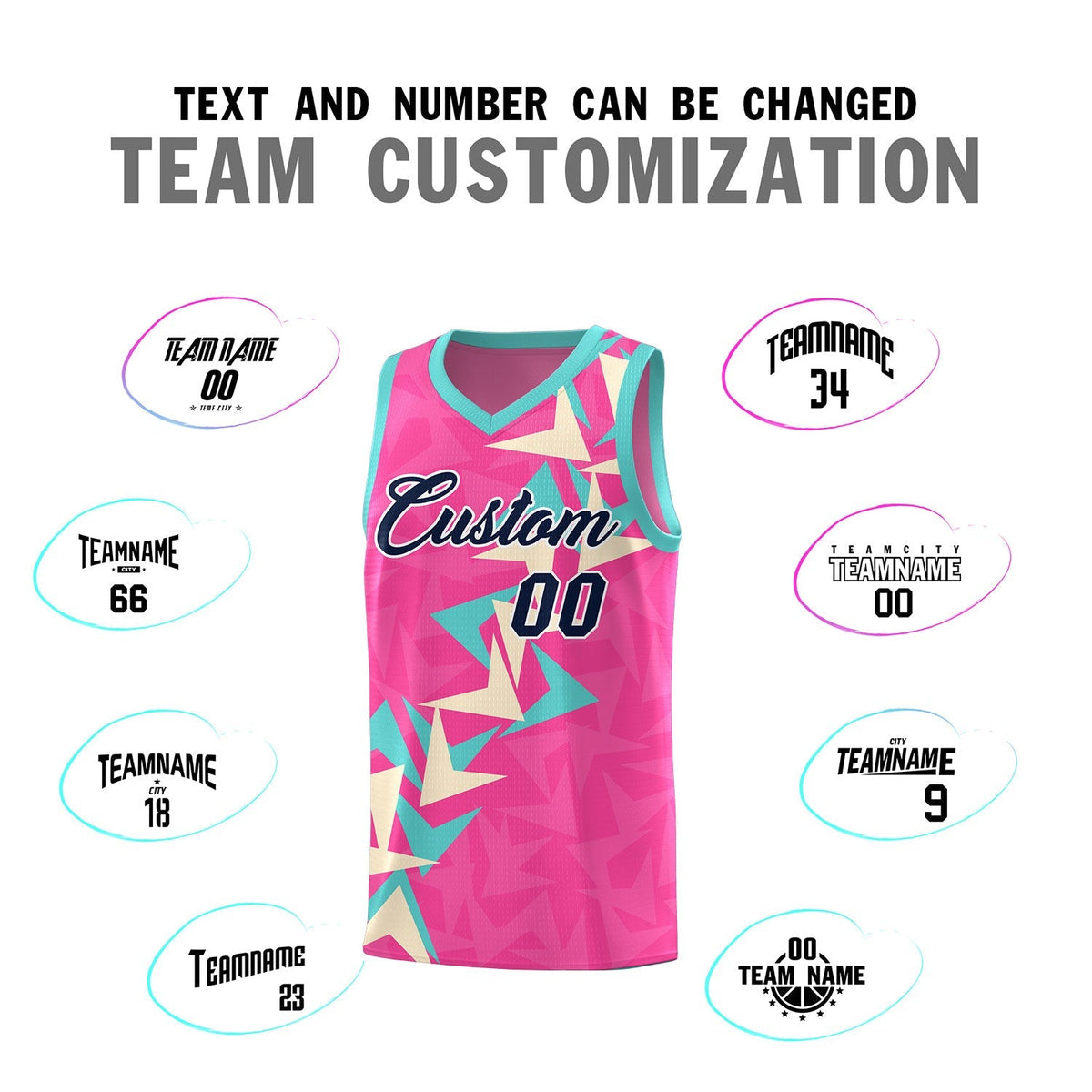 Custom Pink Boomerang Pattern Kits Basketball Jersey|KXKSHOP