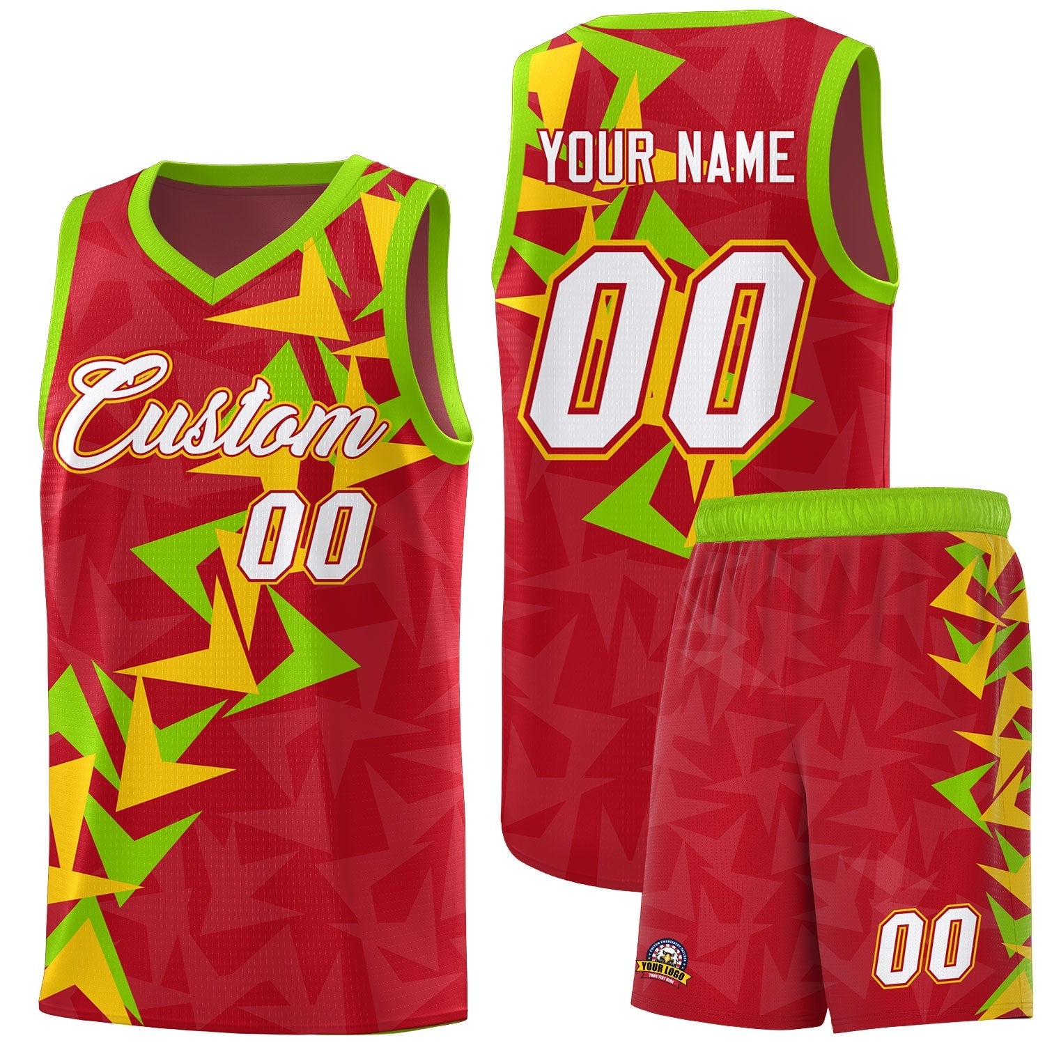 Custom Red Boomerang Pattern Kits Basketball Jersey|KXKSHOP