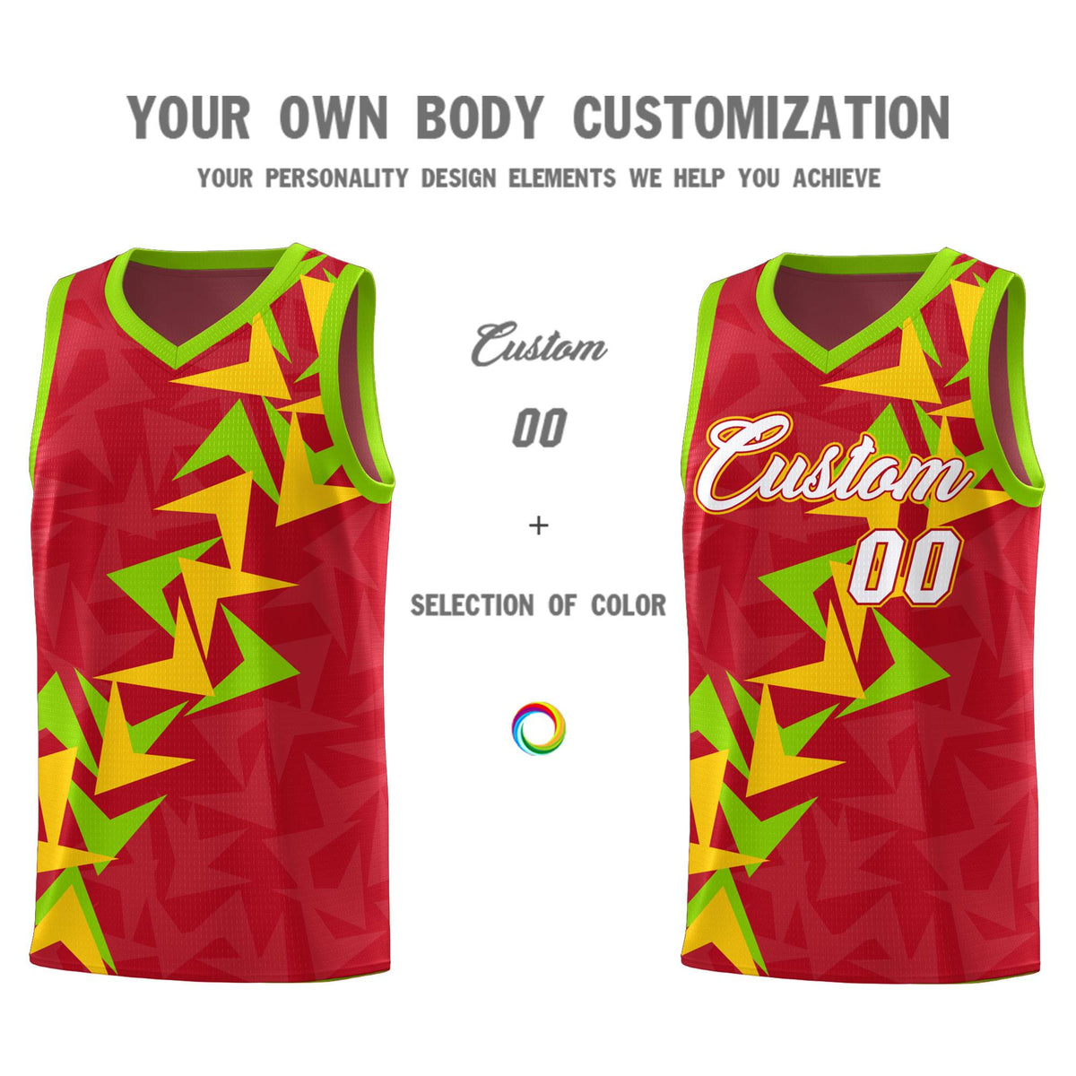 Custom Red Boomerang Pattern Kits Basketball Jersey|KXKSHOP
