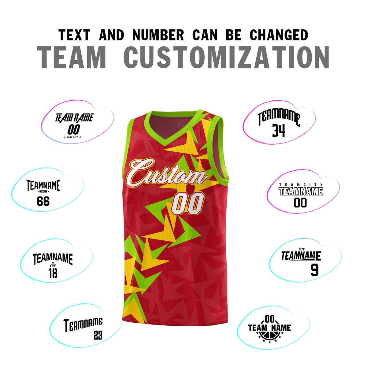 Custom Red Boomerang Pattern Kits Basketball Jersey|KXKSHOP