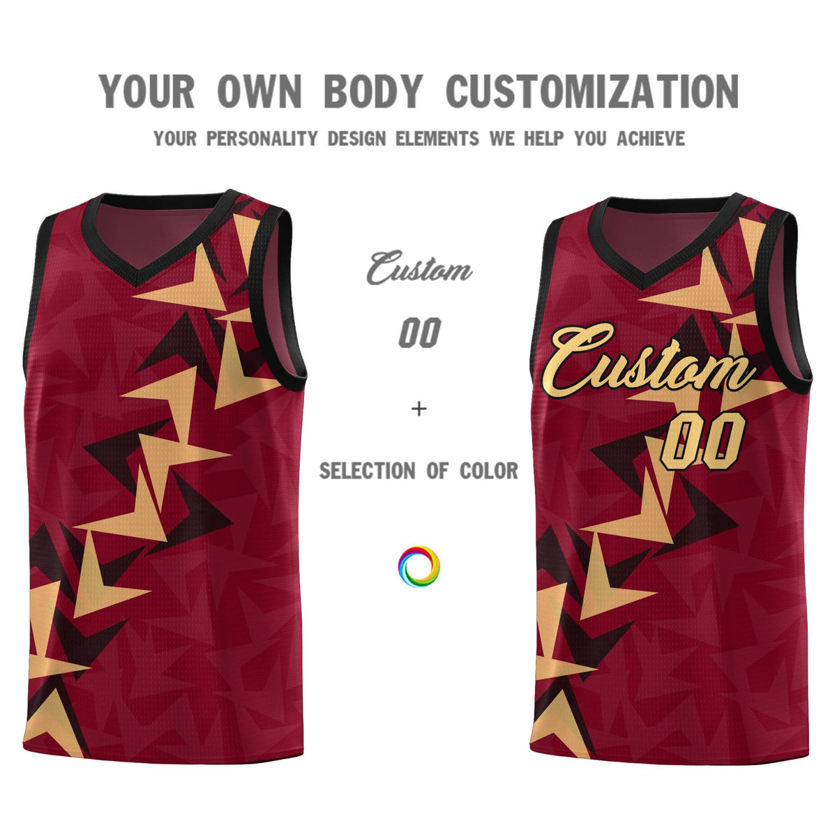 Custom Crimson Boomerang Pattern Kits Basketball Jersey|KXKSHOP